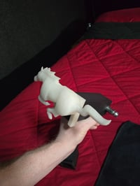 Image 5 of Glow in the Dark Hitch Cover - White Ford Racing Pony - Glows Blue!