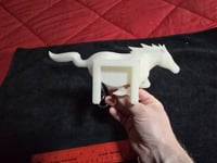 Image 6 of Glow in the Dark Hitch Cover - White Ford Racing Pony - Glows Blue!
