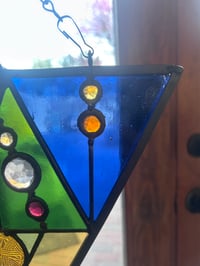 Image 2 of 🌌 Astral Code – Stained Glass Panel with Sacred Geometry Inspiration 🔮