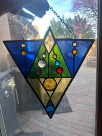 Image 4 of 🌌 Astral Code – Stained Glass Panel with Sacred Geometry Inspiration 🔮