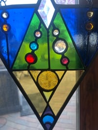 Image 5 of 🌌 Astral Code – Stained Glass Panel with Sacred Geometry Inspiration 🔮