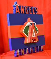 Image 2 of Anaheim Angel Hand Crafted MLB 3D Wooden Team Logo Wall Hanging Artwork