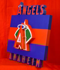 Image 3 of Anaheim Angel Hand Crafted MLB 3D Wooden Team Logo Wall Hanging Artwork