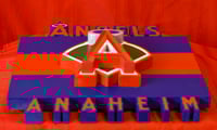 Image 4 of Anaheim Angel Hand Crafted MLB 3D Wooden Team Logo Wall Hanging Artwork