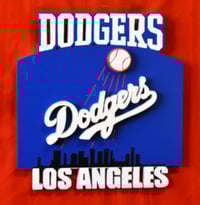 Image 1 of Los Angeles Dodgers Hand Crafted MLB 3D Wooden Team Logo Wall Hanging Artwork 1
