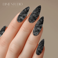 Image 1 of BLACK ROSE XL NAIL WRAPS