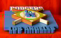 Image 5 of Los Angeles Dodgers Hand Crafted MLB 3D Wooden Team Logo Wall Hanging Artwork 2
