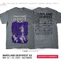 Maryland Deathfest XX (2025) Gray T-shirt Design #1 (pre-order)