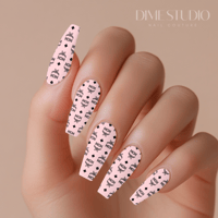 Image 1 of BABY PINK MCM MONOGRAM  NAIL WRAPS 