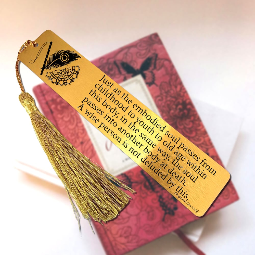 Image of Bhagawad Gita Chapter 2:13 Bookmark & Spiritual Gifts.