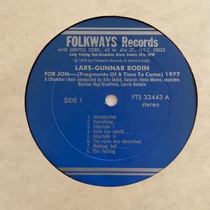 Image of Lars-Gunnar Bodin "For Jon (Fragments Of A Time To Come)"