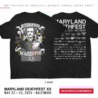 Maryland Deathfest XX (2025) T-shirt Design #3 (Poe) (pre-order)