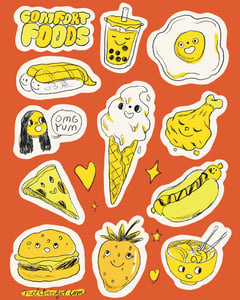 Image of Comfort Food - Vinyl Sticker Sheet