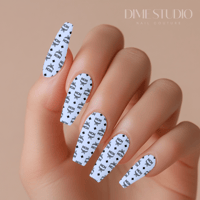 Image 1 of BABY BLUE CLASSIC MCM MONOGRAM NAIL DECALS 