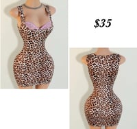 Pink lace leopard dress