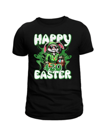 Image 1 of 420 Easter Bunny Tee – “High on Hoppiness”