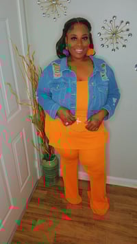 Image 3 of Orange You Ready Pants Set (Orange)