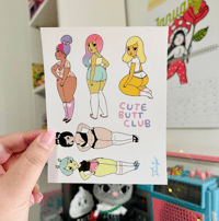 Image 2 of Cute Butt Club - Vinyl Sticker Sheet