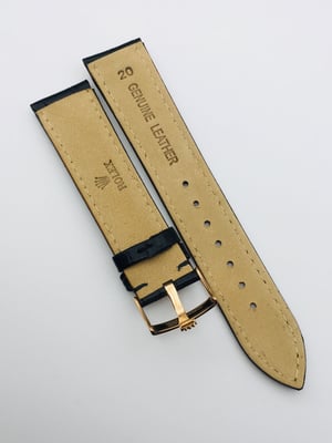 Image of ROLEX top quality 20mm genuine leather mens watch strap band Gold Plated buckle,daytona