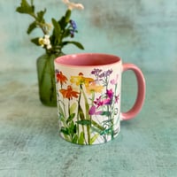 Image 1 of Sweet peas and Echinacea mug