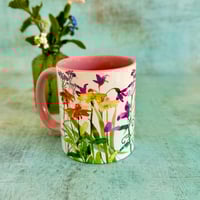 Image 2 of Sweet peas and Echinacea mug