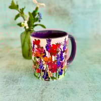 Image 2 of Poppies and Lavender Mug