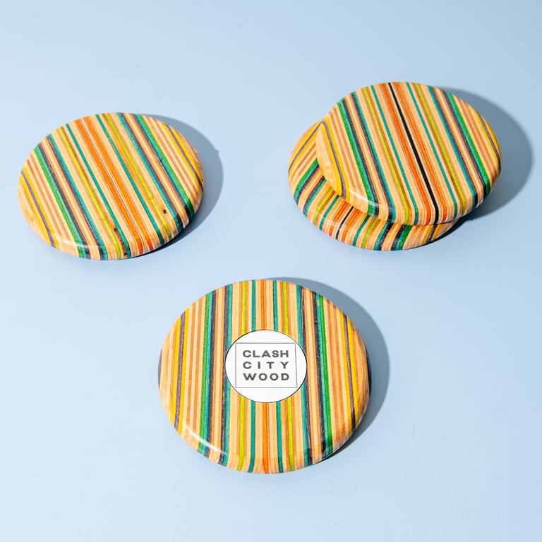 Mini Tinnie Tables - Set of 4 Recycled Skate Coasters Image 3