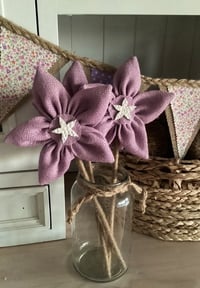 Image 1 of Rustic Forever Flowers Hessian Lilac