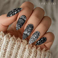 Image 1 of BLACK OUIJA BOARD PLANCHETTE NAIL DECALS 