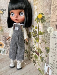Image 3 of Nineteen zero six Andie  linen dungarees in black - yellow blouse