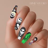 Image 1 of JACK & SALLY 2 HALLOWEEN NAIL DECALS 