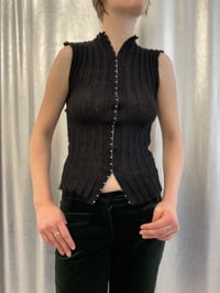 Image 1 of Ribbed Mohair Knit Top With hooks closing 