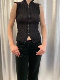 Image 4 of Ribbed Mohair Knit Top With hooks closing 