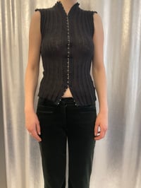 Image 5 of Ribbed Mohair Knit Top With hooks closing 