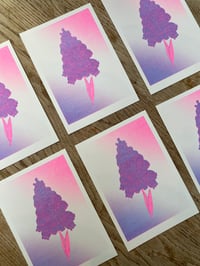 Foxglove Risograph Postcard