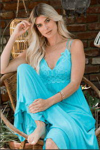 Image 3 of SEA BREEZE LACE CRISS-CROSS MAXI DRESS