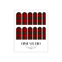 Image 3 of RED CHRISTMAS PLAID TARTAN NAIL DECALS 