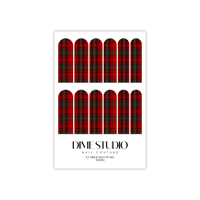 Image 4 of RED CHRISTMAS PLAID TARTAN NAIL DECALS 