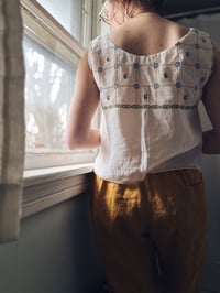 Image 1 of Vintage white linen ‘Char Blouse No 1’ Size Medium