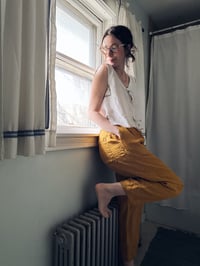 Image 3 of Vintage white linen ‘Char Blouse No 1’ Size Medium