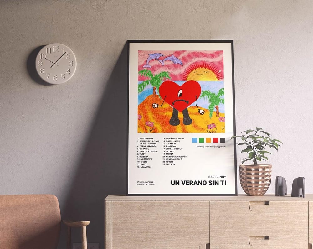 Bad Bunny - Un Verano Sin Ti Music Album Cover Poster