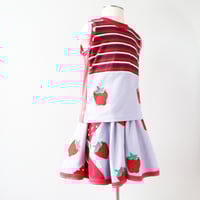 Image 3 of strawberry patchwork 6 6/7 tank sleeveless skirt set courtneycourtney red polka dots stripe berries