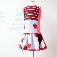 Image 5 of strawberry patchwork 6 6/7 tank sleeveless skirt set courtneycourtney red polka dots stripe berries
