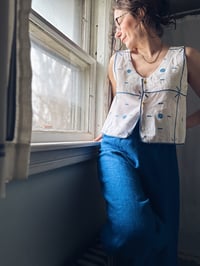 Image 1 of Vintage white and indigo ‘Char blouse No 2’  size Medium