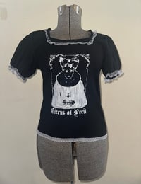 Image 1 of közi short sleeve cutsew (black x white)