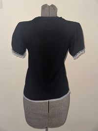 Image 2 of közi short sleeve cutsew (black x white)
