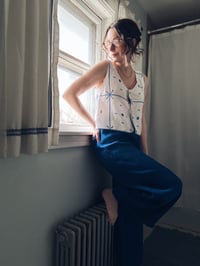 Image 2 of Indigo linen summer pants, size Medium