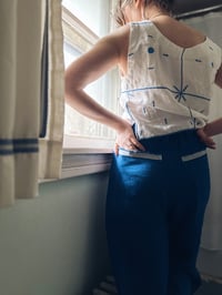 Image 3 of Indigo linen summer pants, size Medium