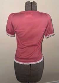 Image 2 of mana short-sleeve cutsew (pink x white)