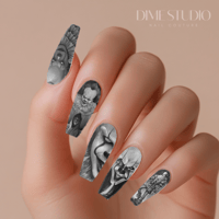 Image 1 of MONOCHROME PENNY WISE NAIL DECALS
